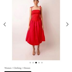 Elegant Red Midi Dress